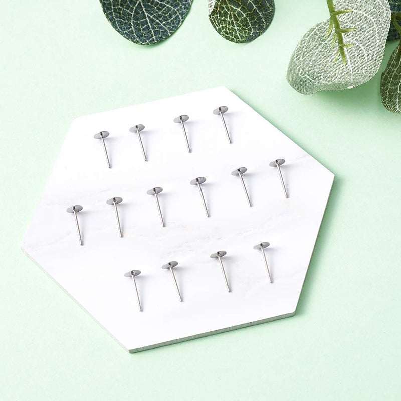 Craftdady 500Pcs Stainless Steel Earring Posts 5mm Flat Pad Blank Tray Stud Earrings for Earring Jewelry Making - Image 5